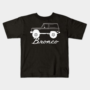 1966-1977 Ford Bronco Side, w Tires, White Print Kids T-Shirt